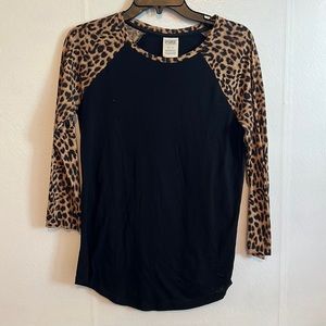 PINK 3/4  sleeve Cheetah